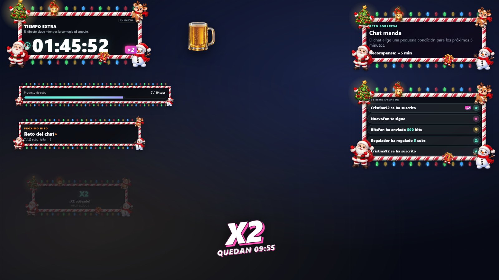 The same overlay with the Christmas Candy Canes frame