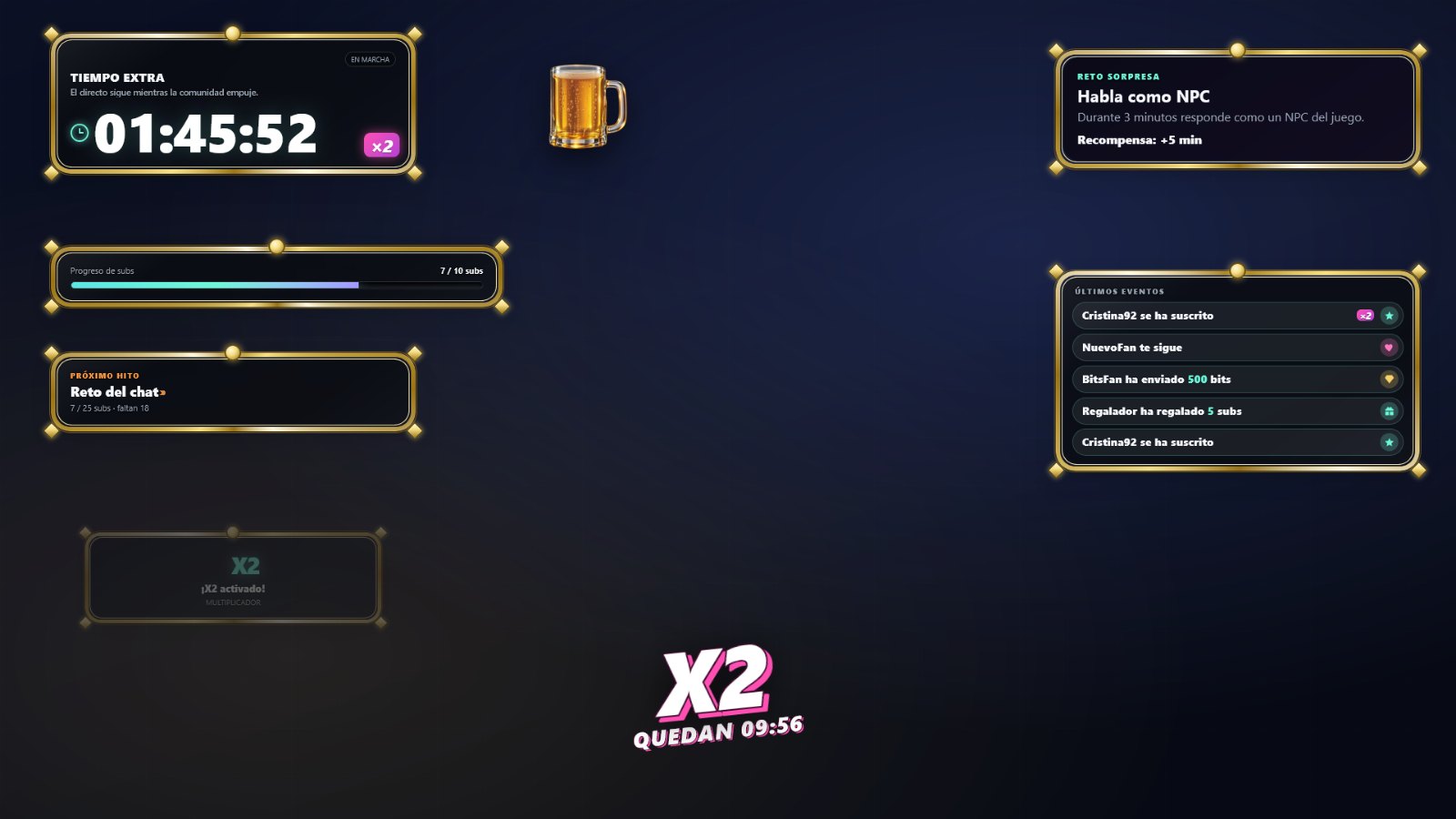 The same overlay with the Royal Gold frame